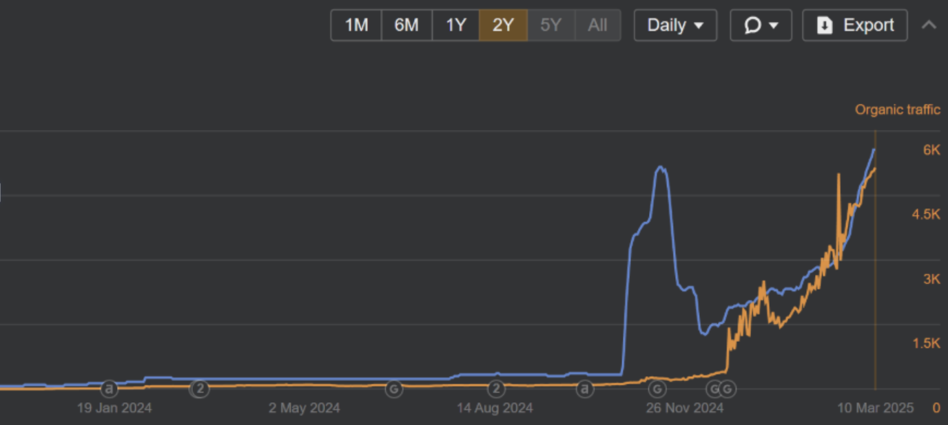 From invisible to 6,000 monthly visitors dashboard screenshot